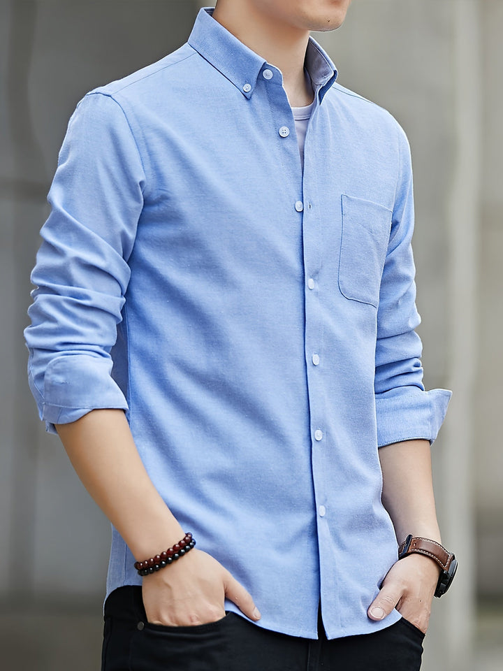 Levoire | Conception Classique Chemise Homme Avec Revers Bleu ciel