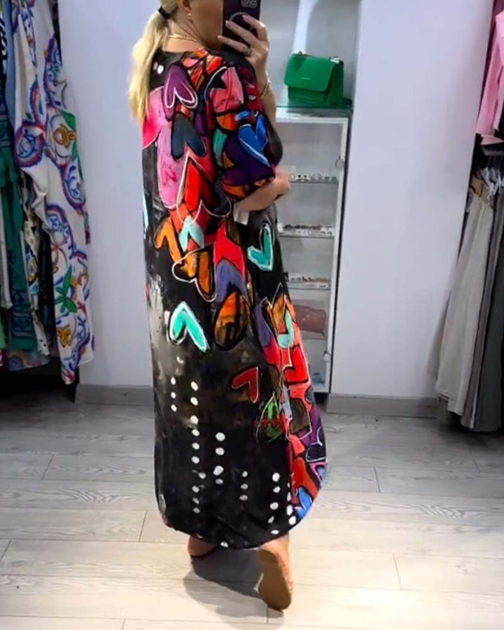 Levoire | Robe Maxi À Motif De Cœur Bohémien