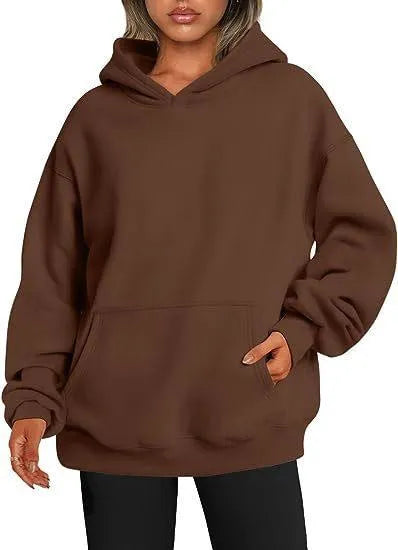 Levoire | Sweat à capuche pour femmes avec poches Couleur marron foncé