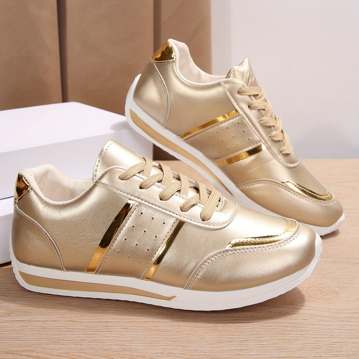 Levoire | Glamour Sneaker Avec Des Plaques Réfléchissantes Légères doré
