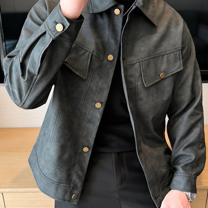 Levoire | Veste En Similicuir Tendance Pour Hommes Avec Fermeture Éclair Et Col