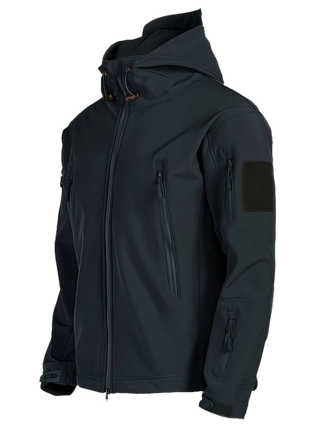 Levoire | Veste De Vent Chaude En Polaire Pour Hommes Avec Capuche Noir