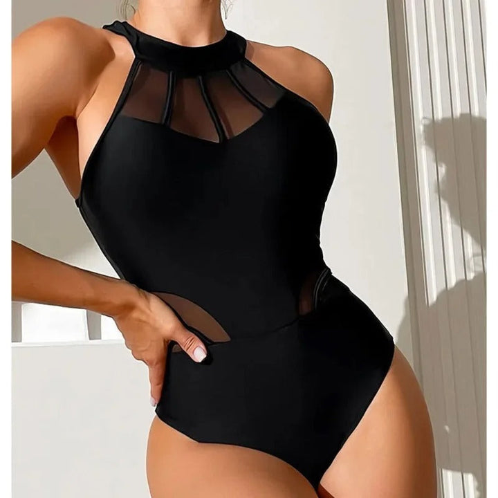 Levoire | Maillot De Bain Élégant Avec Détail En Mesh Pour Femmes Noir