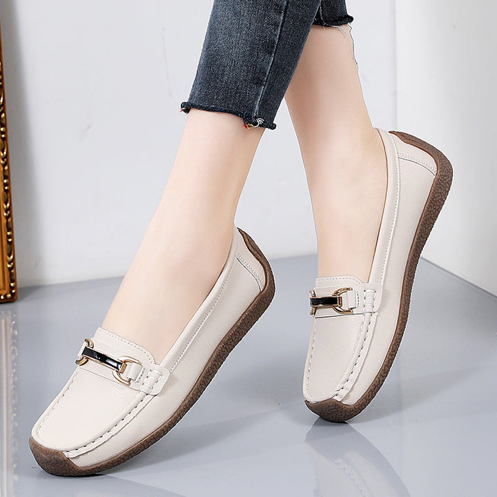 Levoire | Mocassins Plats Confortables Pour Femmes Avec Lacets Beige 37