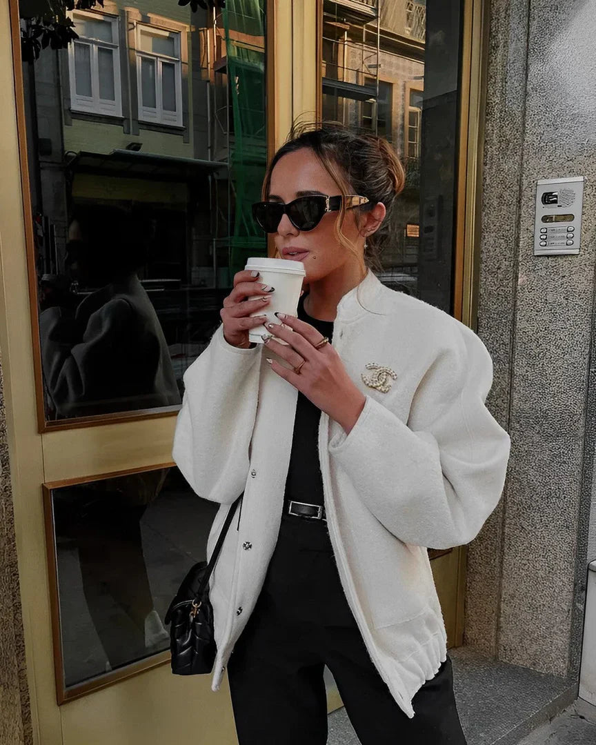 Levoire | Chic Col Rond Veste Avec Poche