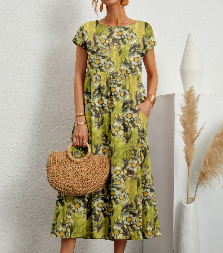 Levoire | Robe Élégante À Fleurs Jaune