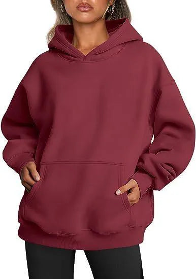 Levoire | Sweat à capuche pour femmes avec poches Rouge vin