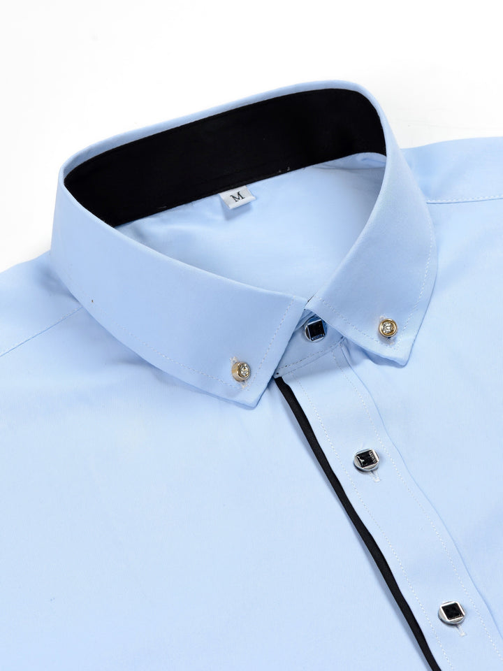 Levoire | Chemise D'Affaires À Manches Longues De Couleur Contrastée