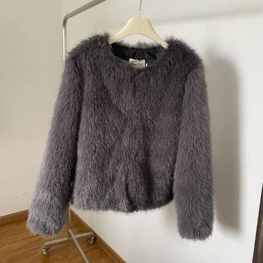 Levoire | Veste courte unie pour femmes Gris foncé
