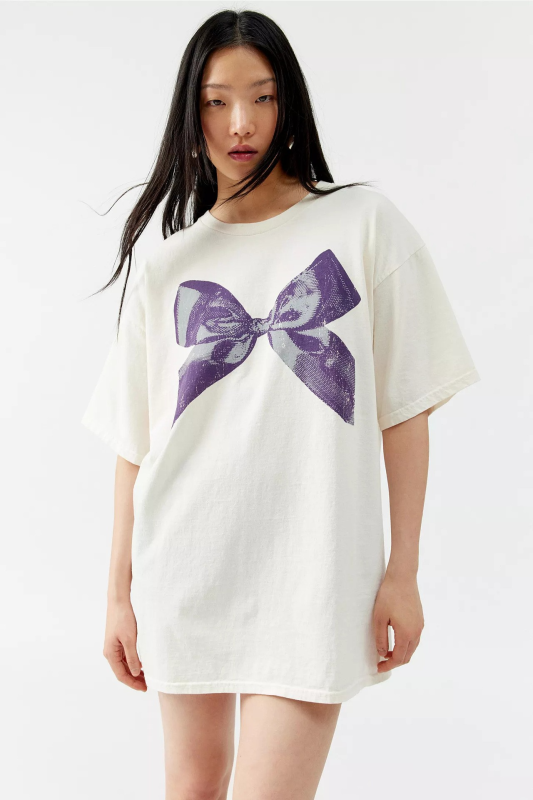 Levoire | T-shirt papillon pour femmes, style simple, col rond et manches courtes Blanc