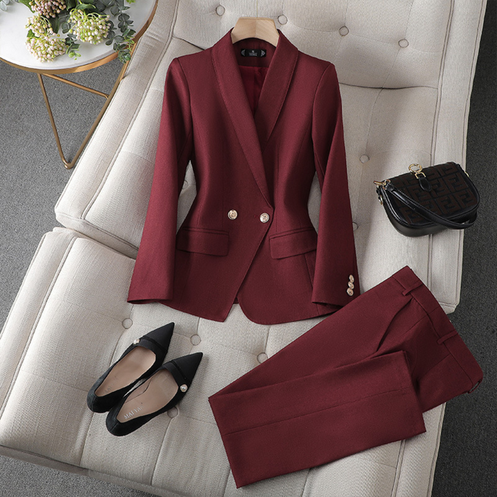 Levoire | Blazer Ensemble Deux Pièces Bordeaux