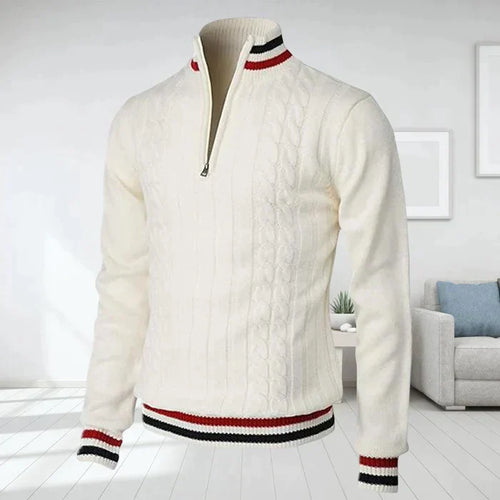 Levoire | Sweatshirt Premium Homme Avec Col V Et Fermeture Éclair