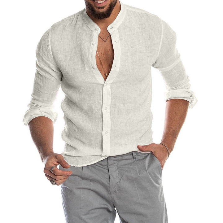 Levoire | Chemise Pour Homme Élégante Avec Col Montant Blanc