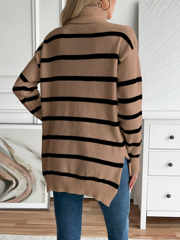 Levoire | Chemise En Peluche Rayée Longue Et Chaude