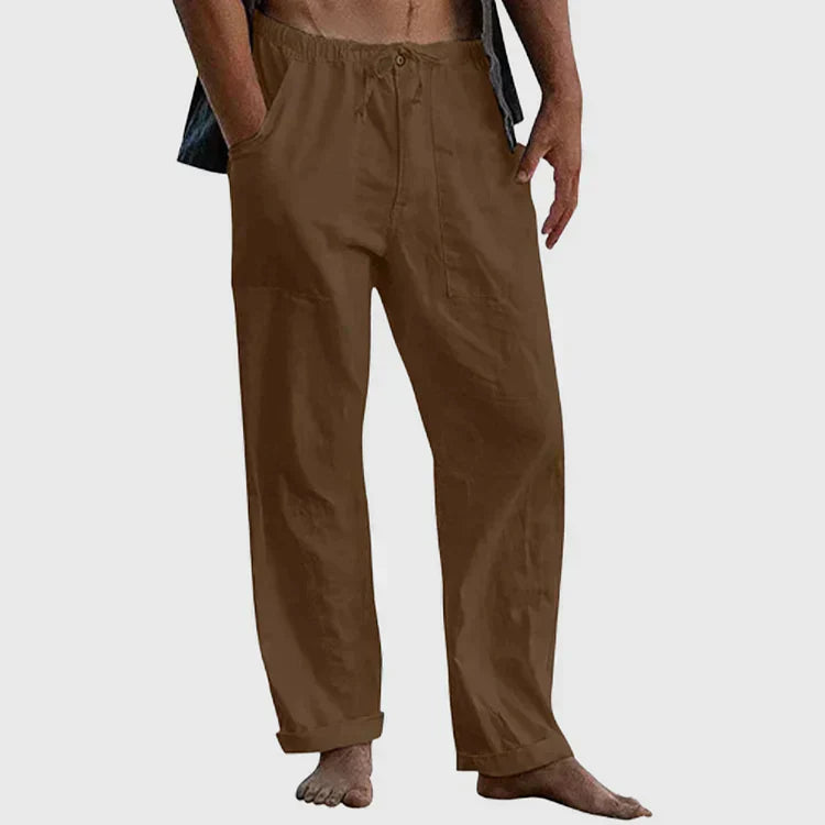 Levoire | Détente Ajustement Pantalons Légers En Lin Pour Hommes