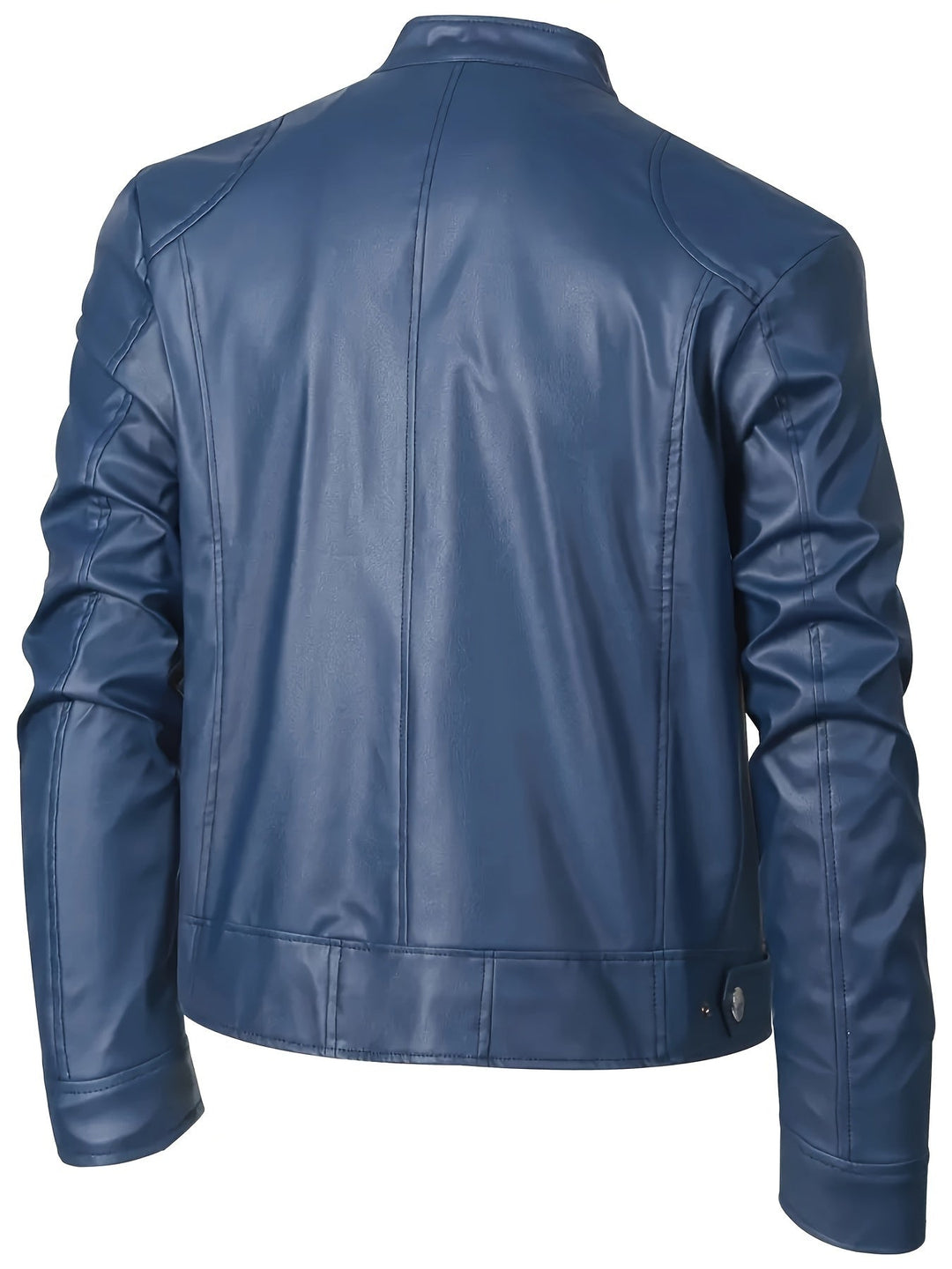 Levoire | Veste En Cuir Pu Stylée Pour Hommes Avec Blocs De Couleur Bleu
