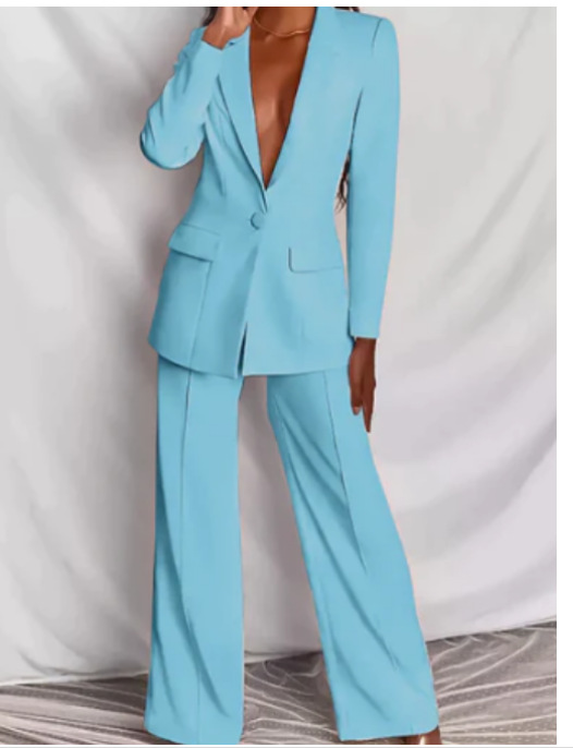 Levoire | Blazer Et Pantalon Ensemble Turquoise