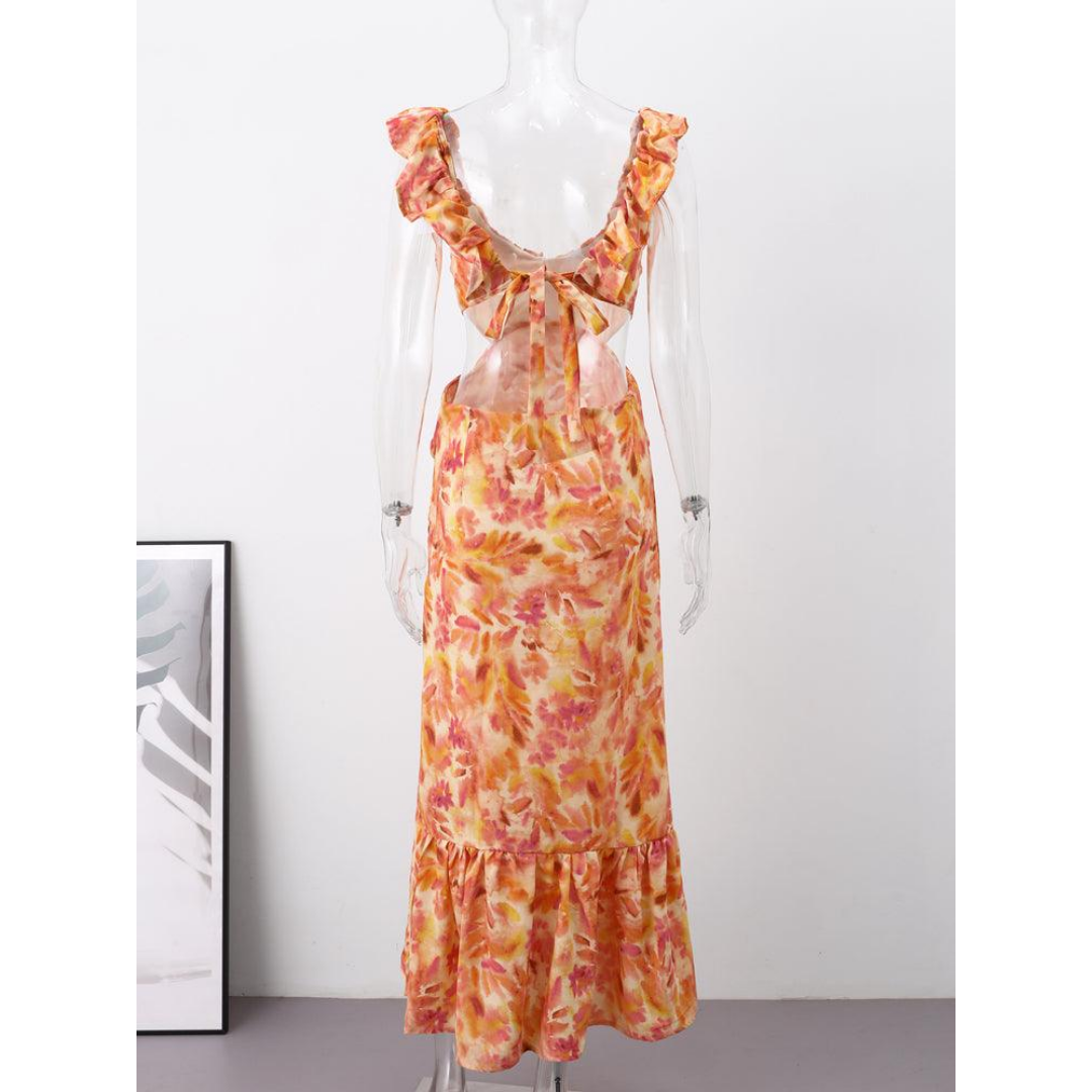 Levoire | Jupe Maxi avec Volant Floral pour Femmes