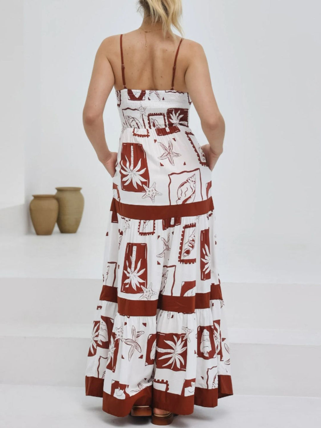 Levoire | Robe Maxi Cami À Découpe Carrée Imprimée