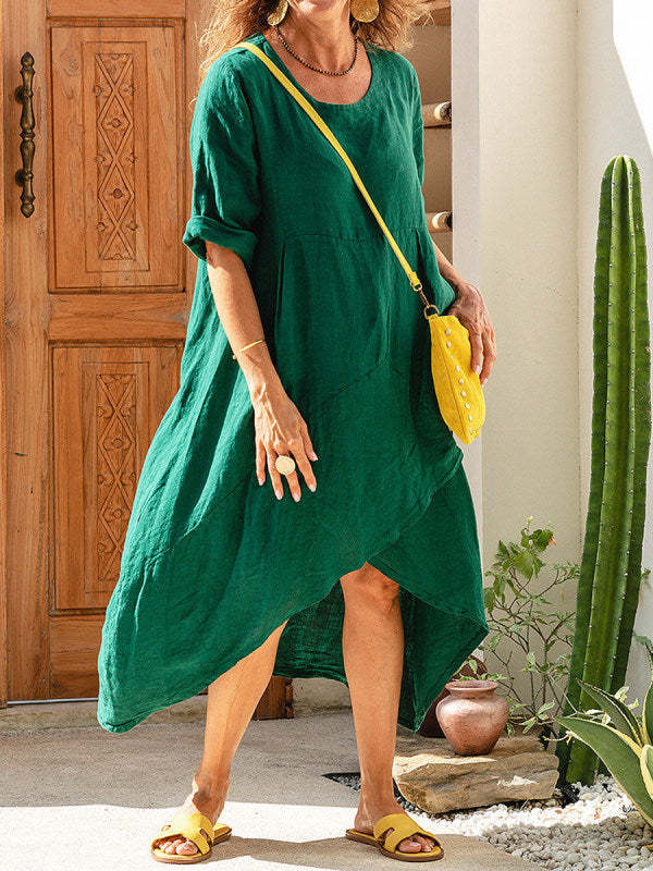 Levoire | Robe D'Automne Rétro Et Confortable Vert