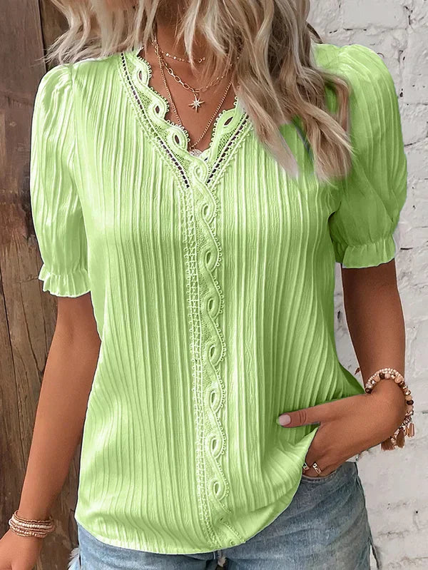 Levoire | Chemise élégante en dentelle avec décolleté en V Vert
