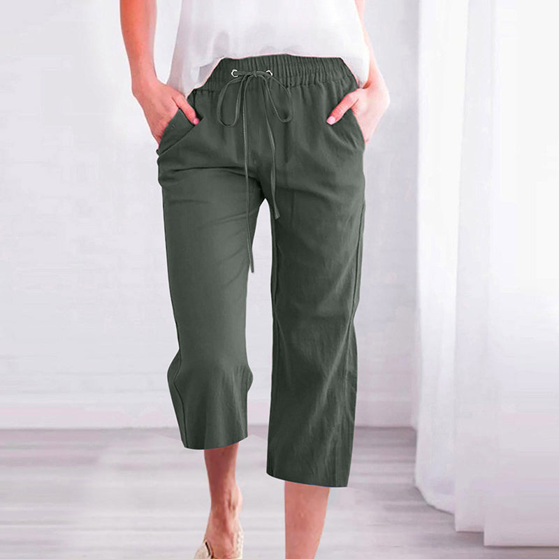 Levoire | Pantalon Décontracté Uni Vert Armée