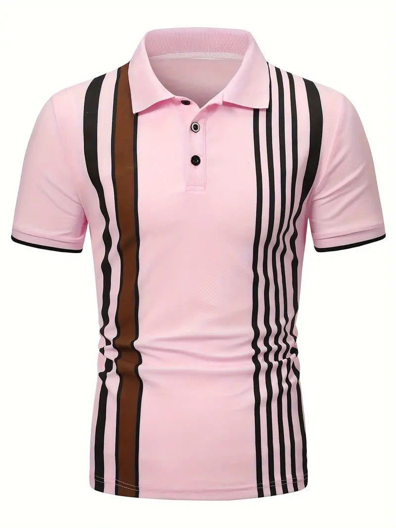 Levoire | T-Shirt Avec Motif De Rayures Rétro Verticales Rosa