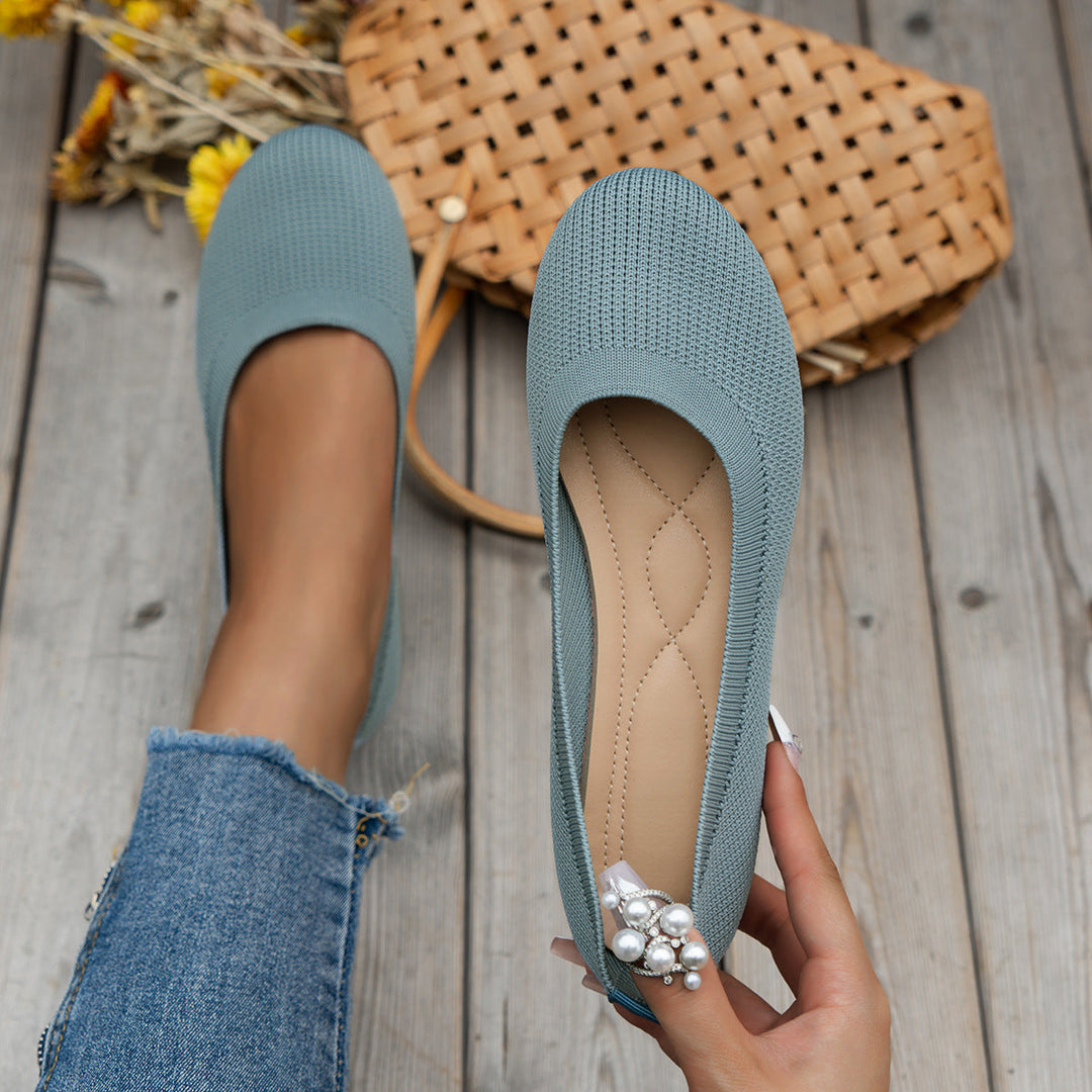 Levoire | Ballerines Tricotées Respirantes Pour Femmes Bleu clair