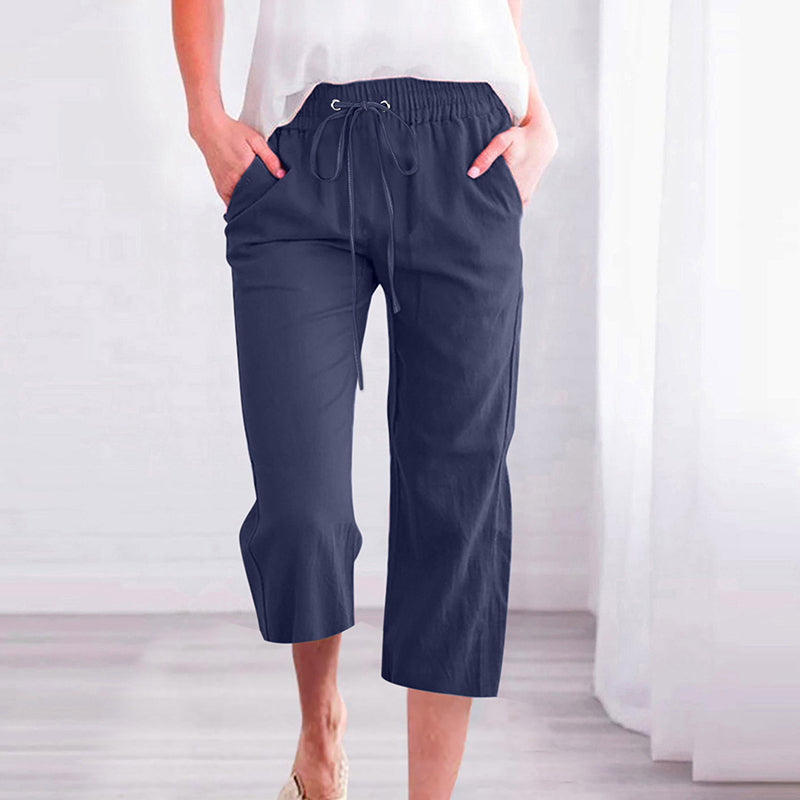 Levoire | Pantalon Uni Casual Léger Bleu marine