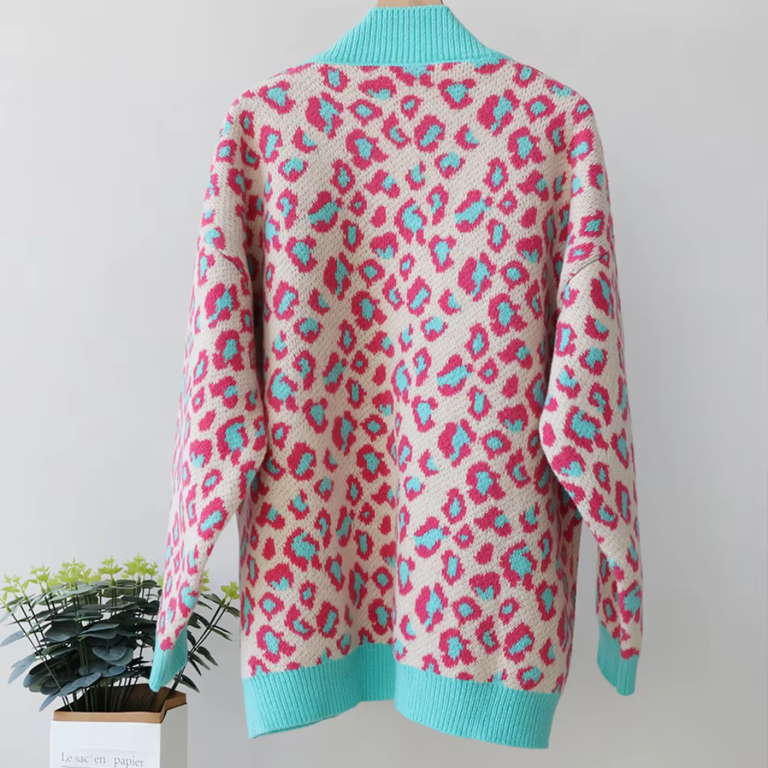 Levoire | Veste En Tricot Avec Des Motifs Léopard Modernes