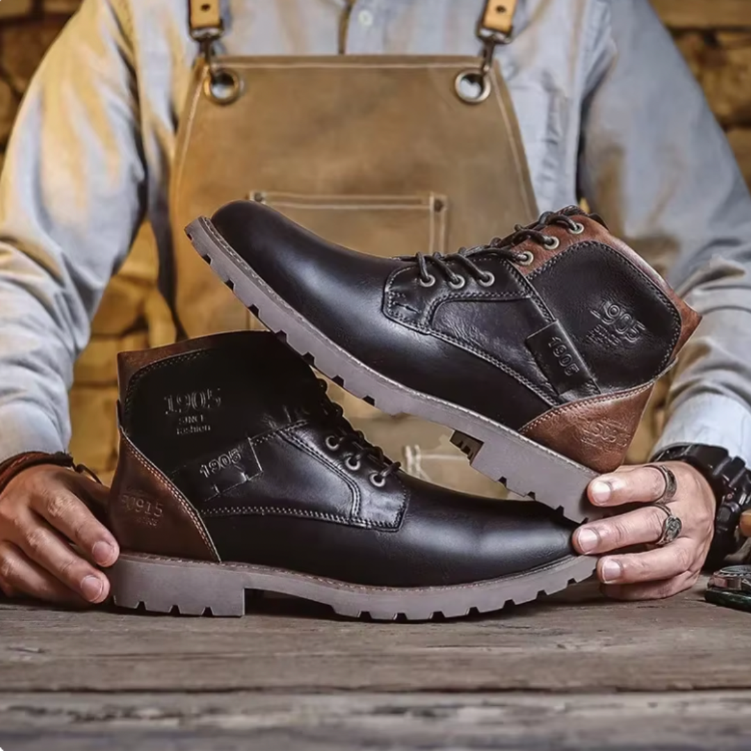 Levoire | Bottes En Cuir Rétro Style Cueillette De Raisins