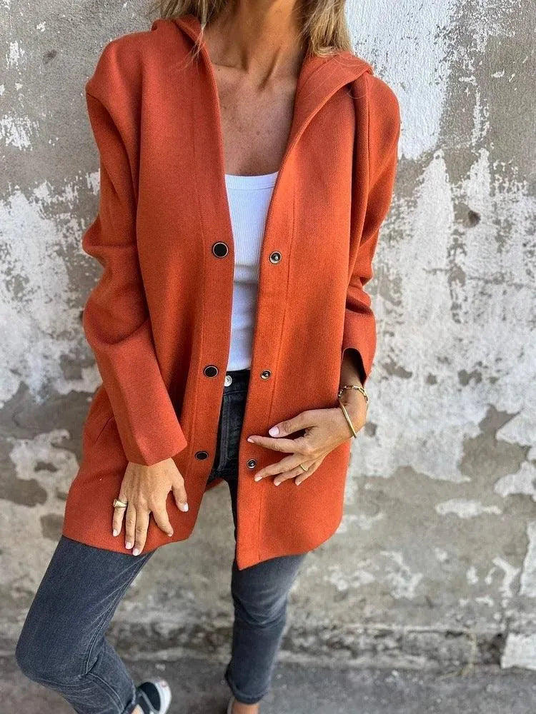 Levoire | Rennokas à un rang sweat à capuche cardigan Rouge brique