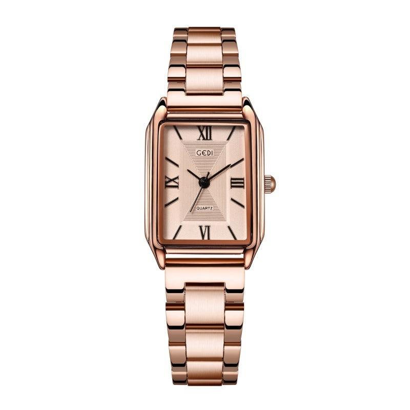 Levoire | Montre Carrée Classique Rose avec plaque de roses