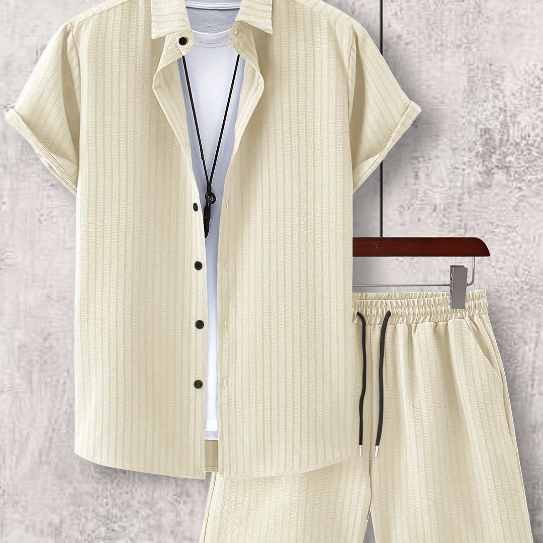 Levoire | Chemise Rayée À Revers Et Shorts Coordonnés