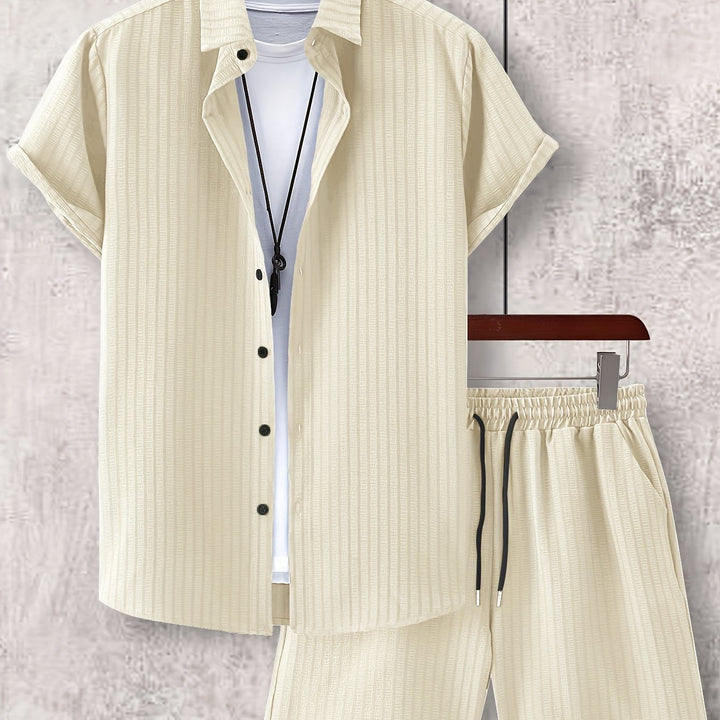 Levoire | Chemise Rayée À Revers Et Shorts Coordonnés