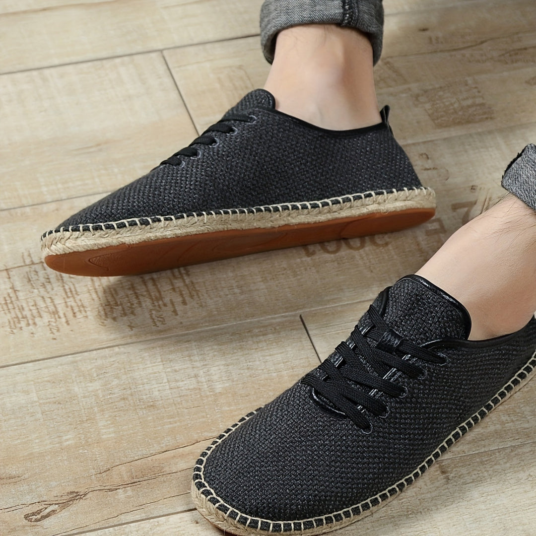 Levoire | Espadrilles Pour Hommes À Lanières Noir
