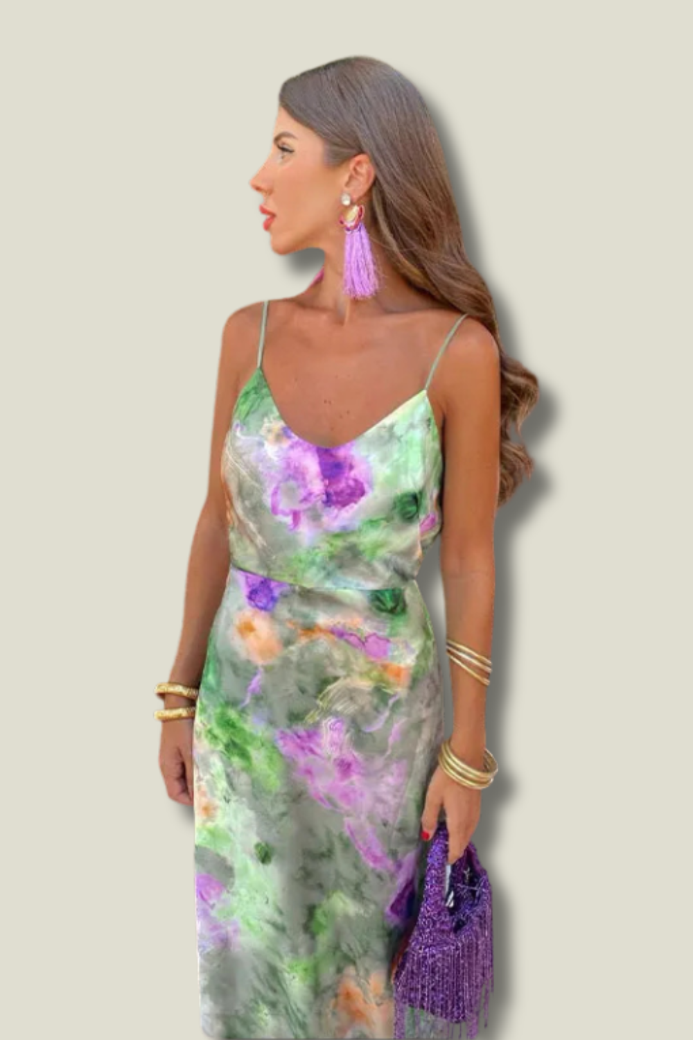 Levoire | Robe Maxi Satin Floral Pour Femmes