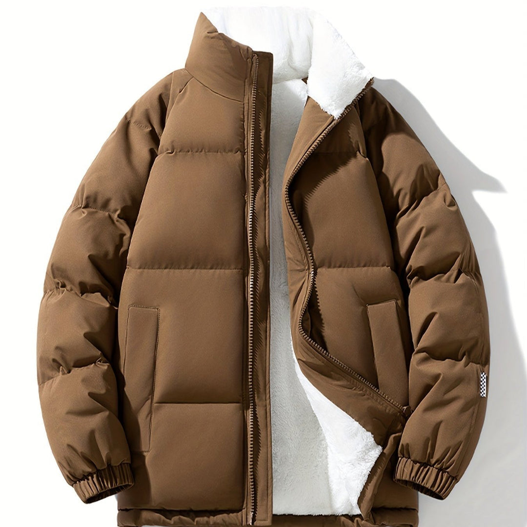 Levoire | Veste matelassée à capuche à fermeture éclair à manches longues Braun