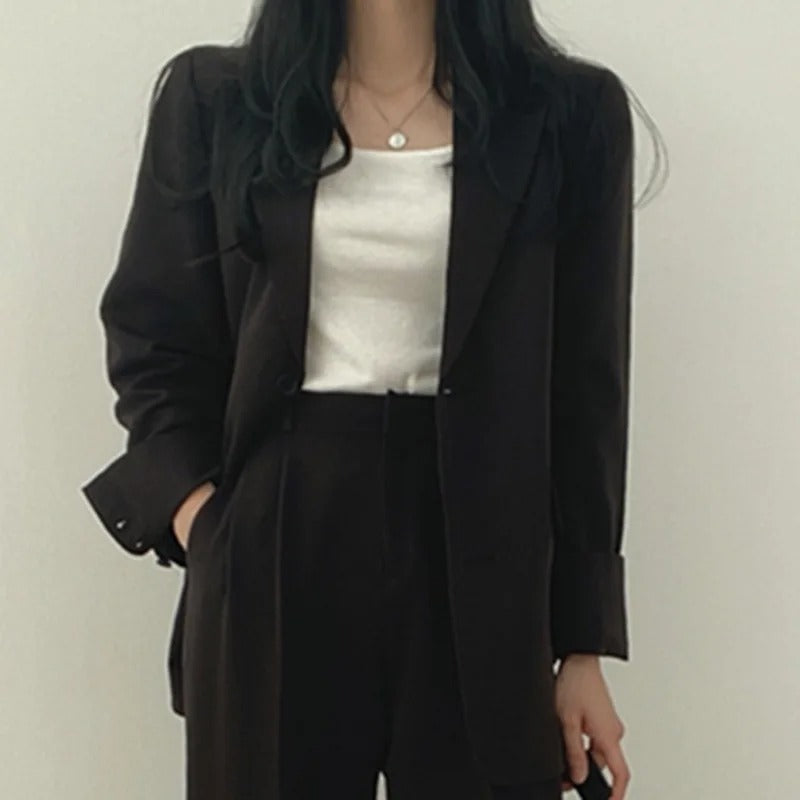Levoire | Veste Bleue Avec Ensemble De Pantalon Noir