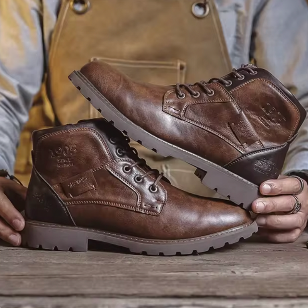 Levoire | Bottes En Cuir Rétro Style Cueillette De Raisins Braun (Il ne reste que quelques unités)