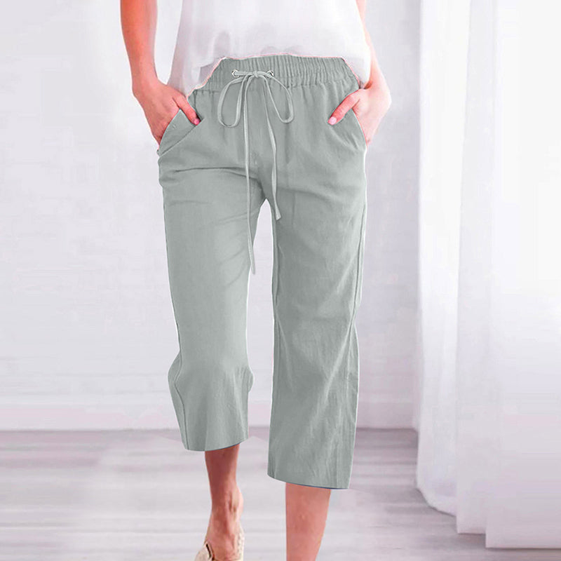 Levoire | Pantalon Uni Casual Léger Vert Clair
