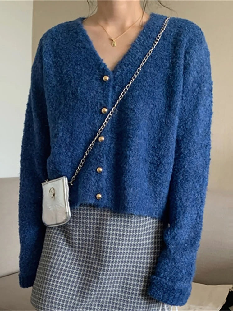 Levoire | Chaqueta En Tricot Doux Bleu Une taille