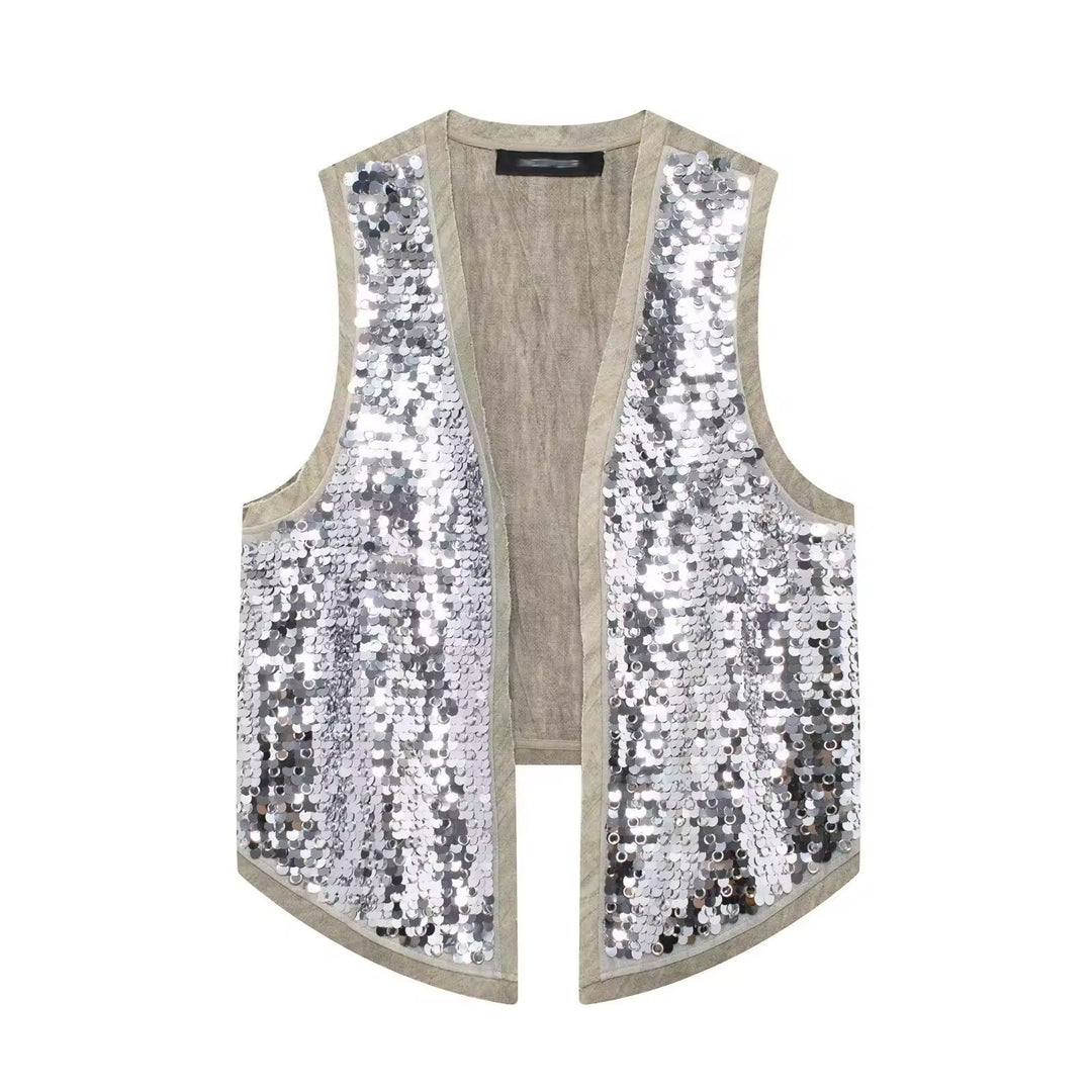 Levoire | Veste Et Mini-Jupe En Sequins Glamour En Argent