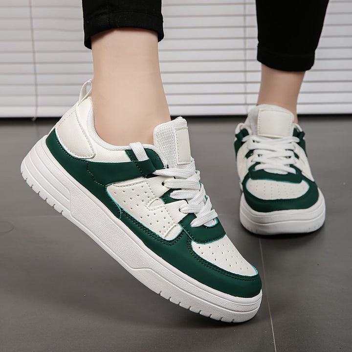 Levoire | Baskets Pour Femmes Avec Couleur Contrastante Blanc vert