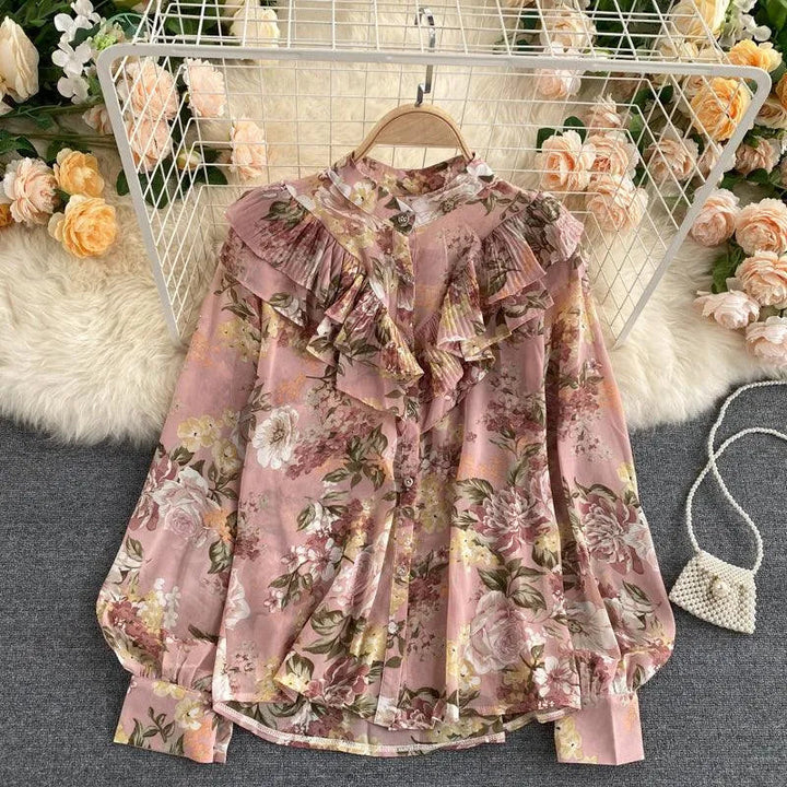 Levoire | Chemisier en chiffon avec des manches bouffantes