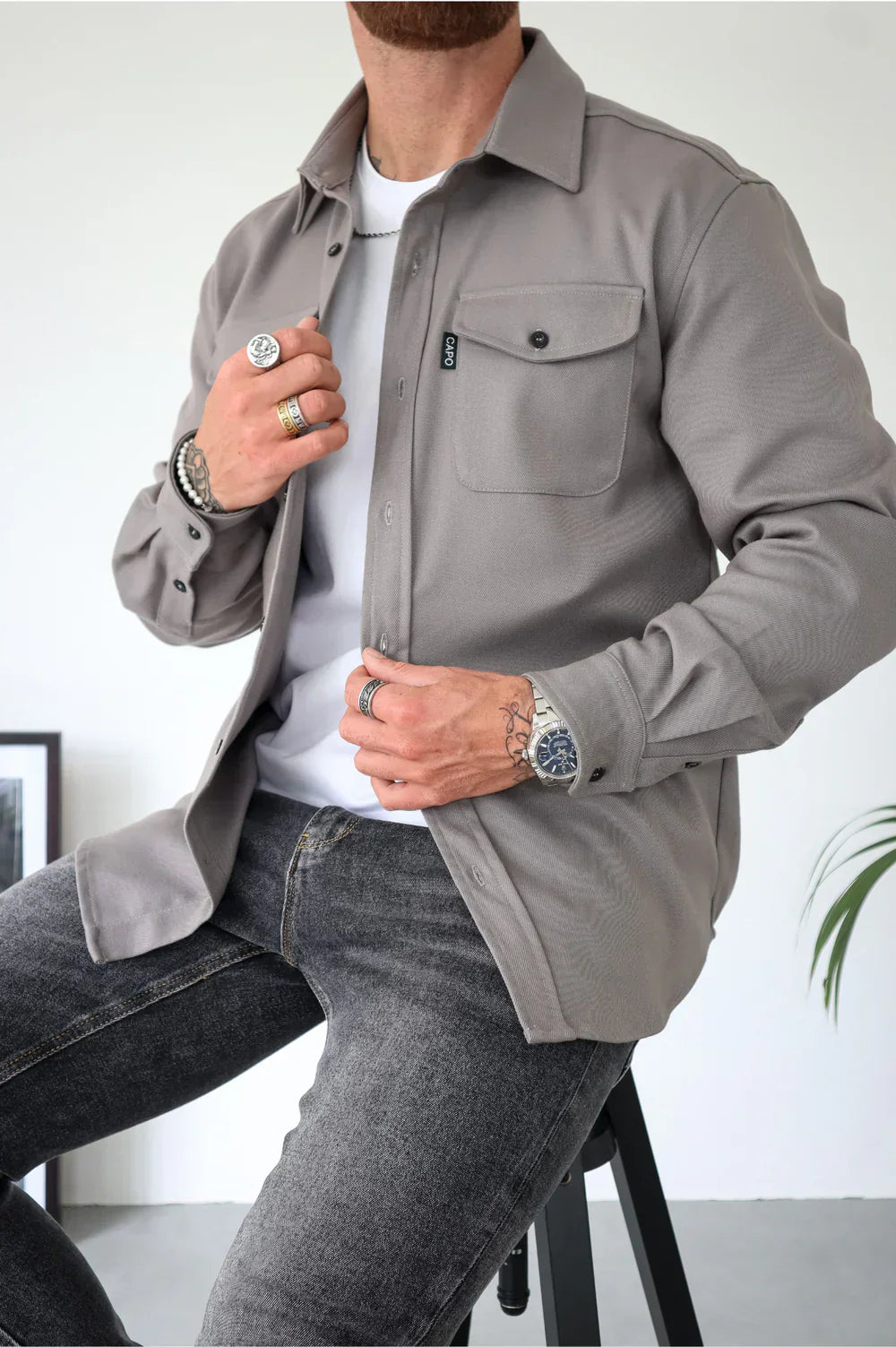 Levoire | Chemise décontractée Supreme Gris clair