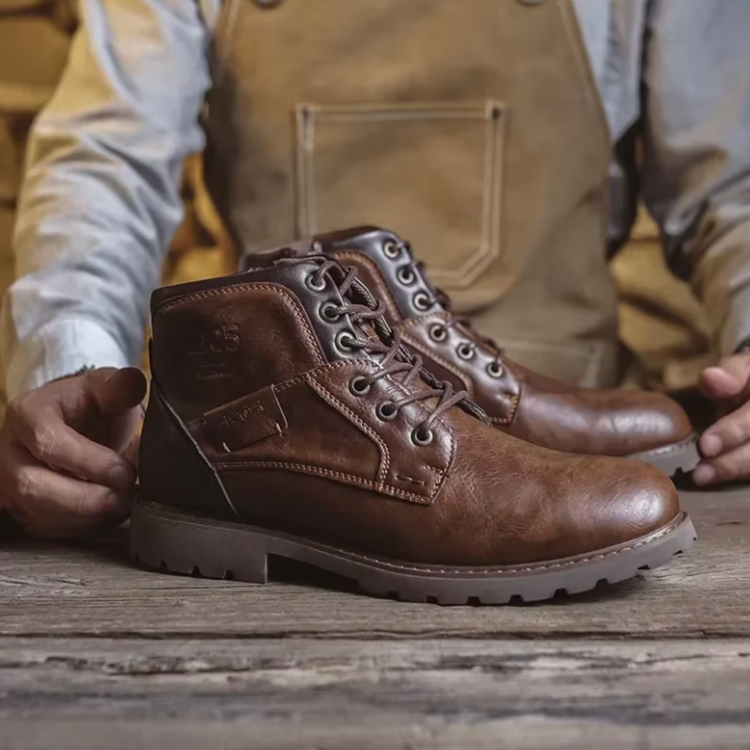 Levoire | Bottes En Cuir Rétro Style Cueillette De Raisins