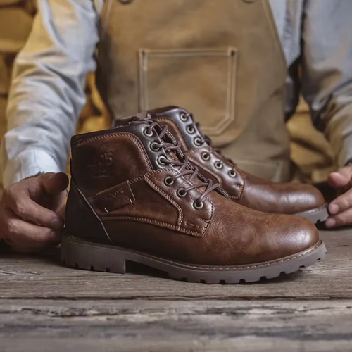 Levoire | Bottes En Cuir Rétro Style Cueillette De Raisins
