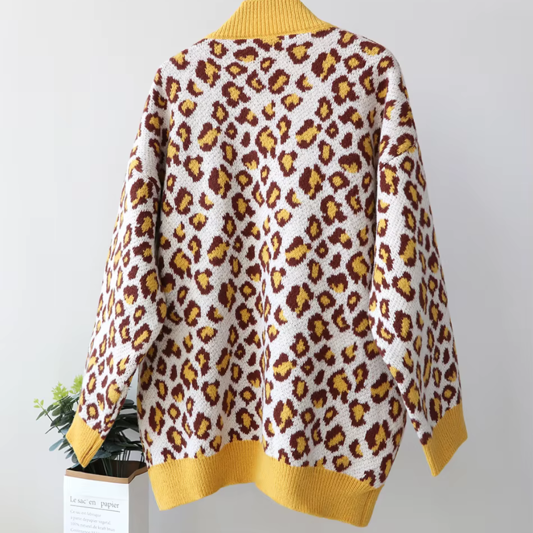 Levoire | Veste En Tricot Avec Des Motifs Léopard Modernes