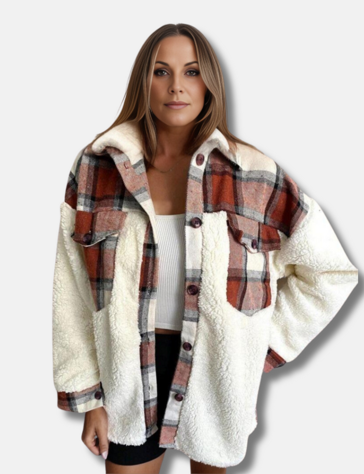 Levoire | Veste Tendance Avec Design En Patchwork Braun